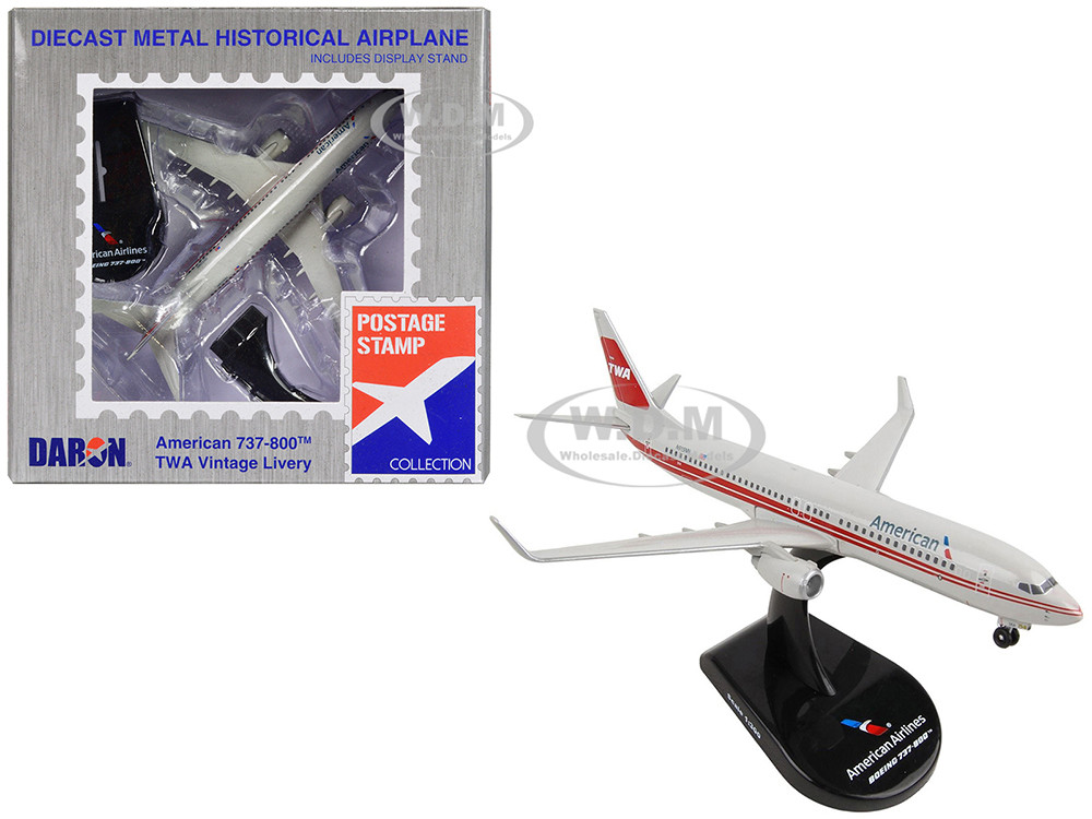 Boeing 737-800 Commercial Aircraft "American Airlines - TWA Heritage" (N915NN) 1/300 Diecast Model Airplane by Postage Stamp diecast model