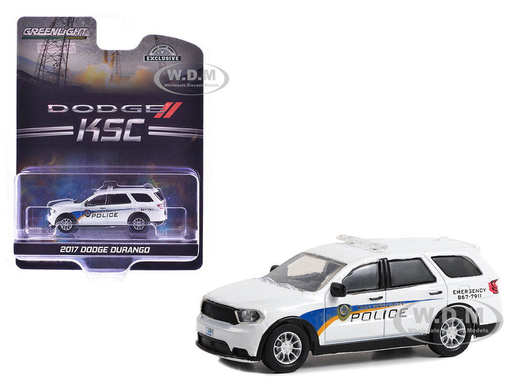 2017 Dodge Durango "Kennedy Space Center (KSC) Security Police Traffic Enforcement" White with Graphics "Hobby Exclusive" Series 1/64 Diecast Model Car by Greenlight diecast model