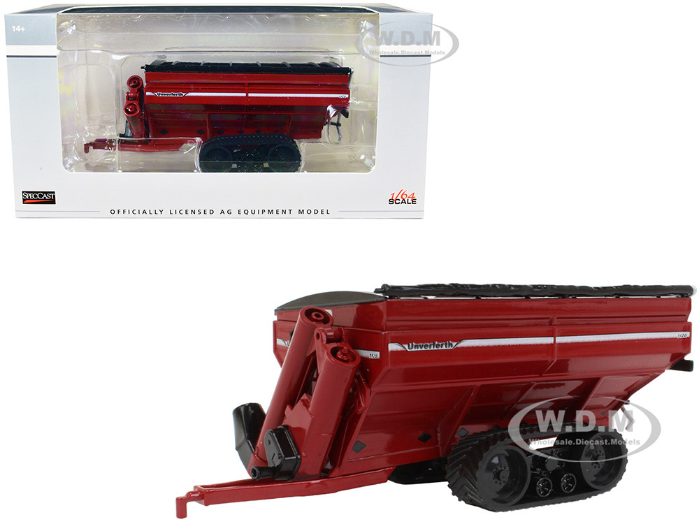 Unverferth 1120 Grain Cart with Tracks Red 1/64 Diecast Model by SpecCast diecast model