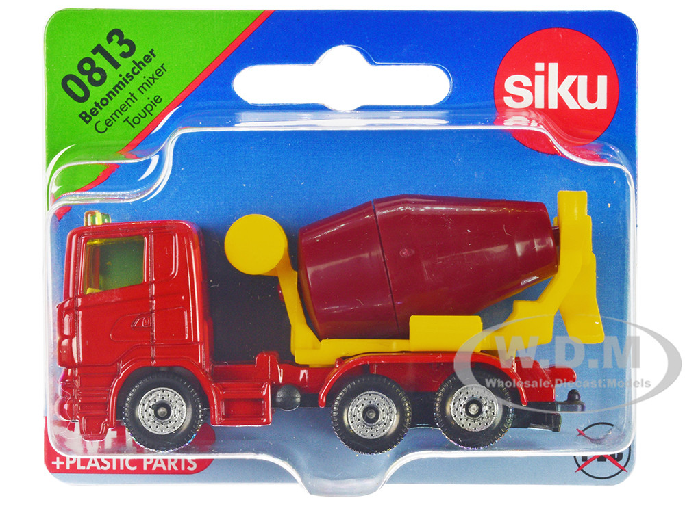Cement Mixer Red and Yellow Diecast Model by Siku diecast model