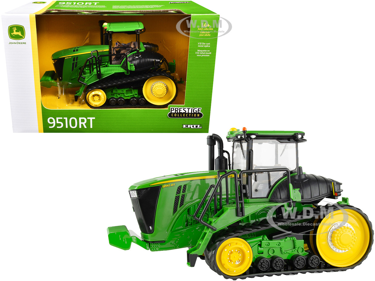 John Deere 9510RT Tractor with Tracks Green "Prestige Collection" 1/32 Diecast Model by ERTL TOMY diecast model