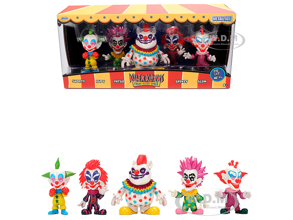 Set of 5 Diecast Figures "Killer Klowns from Outer Space" (1988) Movie "Metalfigs" Series Diecast Models by Jada diecast model