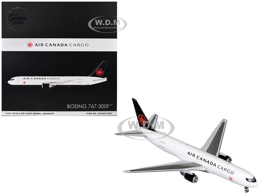 Boeing 767-300F Commercial Aircraft "Air Canada Cargo" (C-GXHM) White with Black Tail "Gemini 200" Series 1/200 Diecast Model Airplane by GeminiJets diecast model