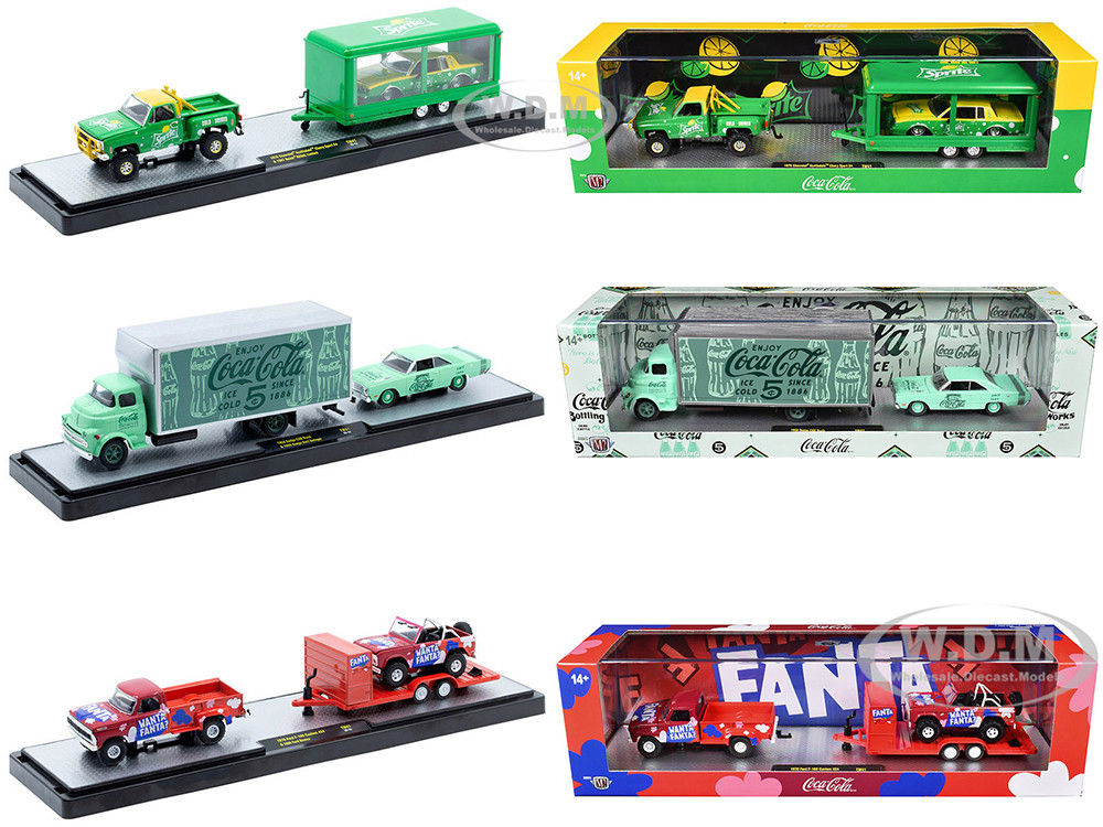 Auto Haulers "Soda" Set of 3 pieces Release 41 Limited Edition to 8200 pieces Worldwide 1/64 Diecast Models by M2 Machines diecast model