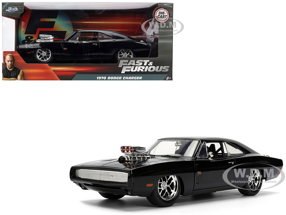 1970 Dodge Charger R/T Black "Furious 7" (2015) Movie "Fast & Furious" Series 1/24 Diecast Model Car by Jada diecast model