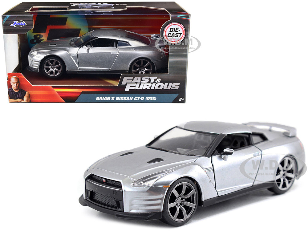 Brian's Nissan GT-R (R35) Silver Metallic "Fast & Furious" Movie 1/32 Diecast Model Car by Jada diecast model