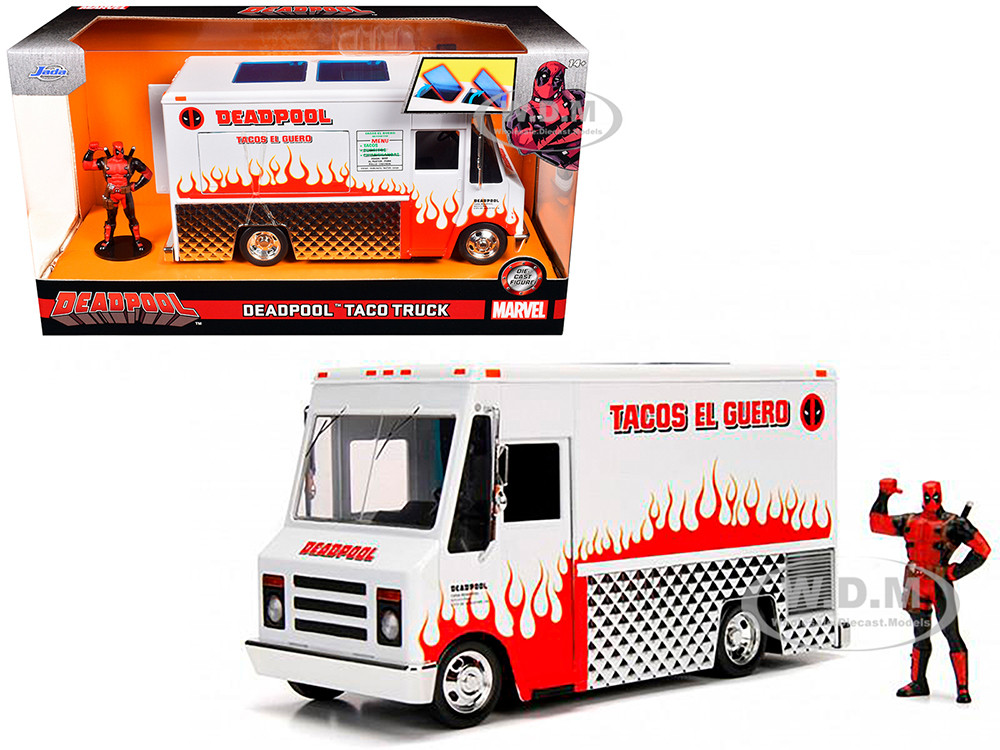 Deadpool Taco Truck with Deadpool Diecast Figurine "Marvel" Series 1/24 Diecast Model by Jada diecast model