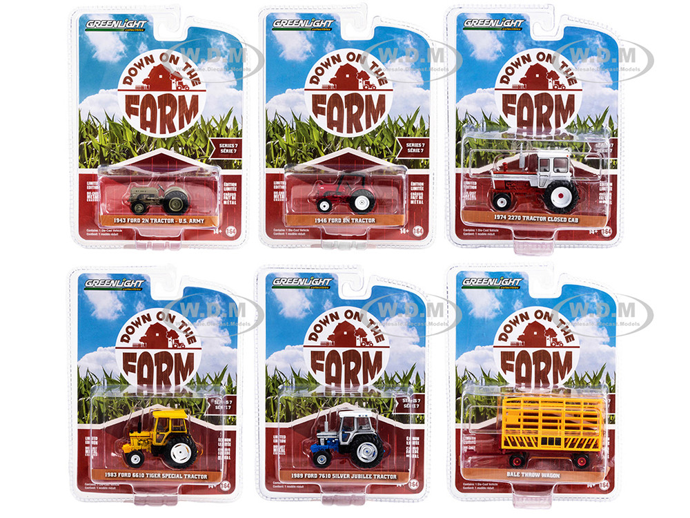 "Down on the Farm" Series Set of 6 pieces Release 7 1/64 Diecast Models by Greenlight diecast model