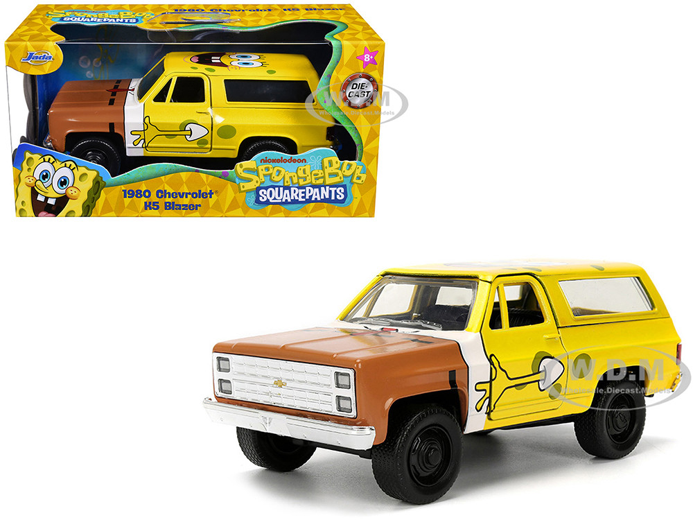 1980 Chevrolet K5 Blazer "SpongeBob Star" Livery Yellow "SpongeBob SquarePants" (1999-Current) TV Series "Hollywood Rides" Series 1/32 Diecast Model Car by Jada diecast model