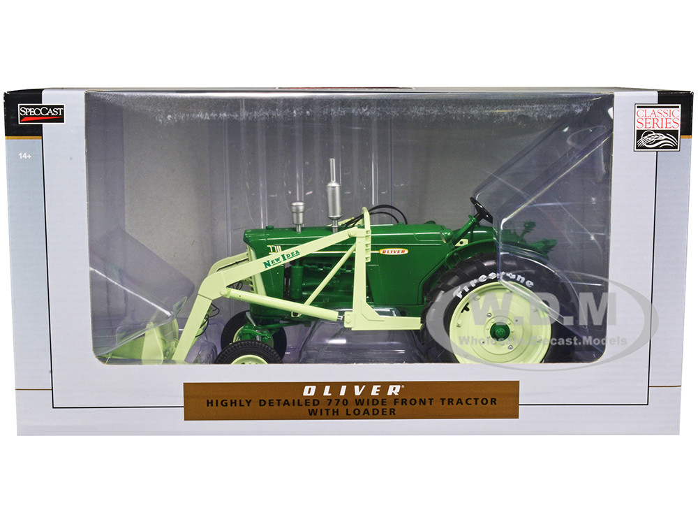 Oliver 770 Wide Front Tractor with Loader Green "Classic Series" 1/16 Diecast Model by SpecCast diecast model