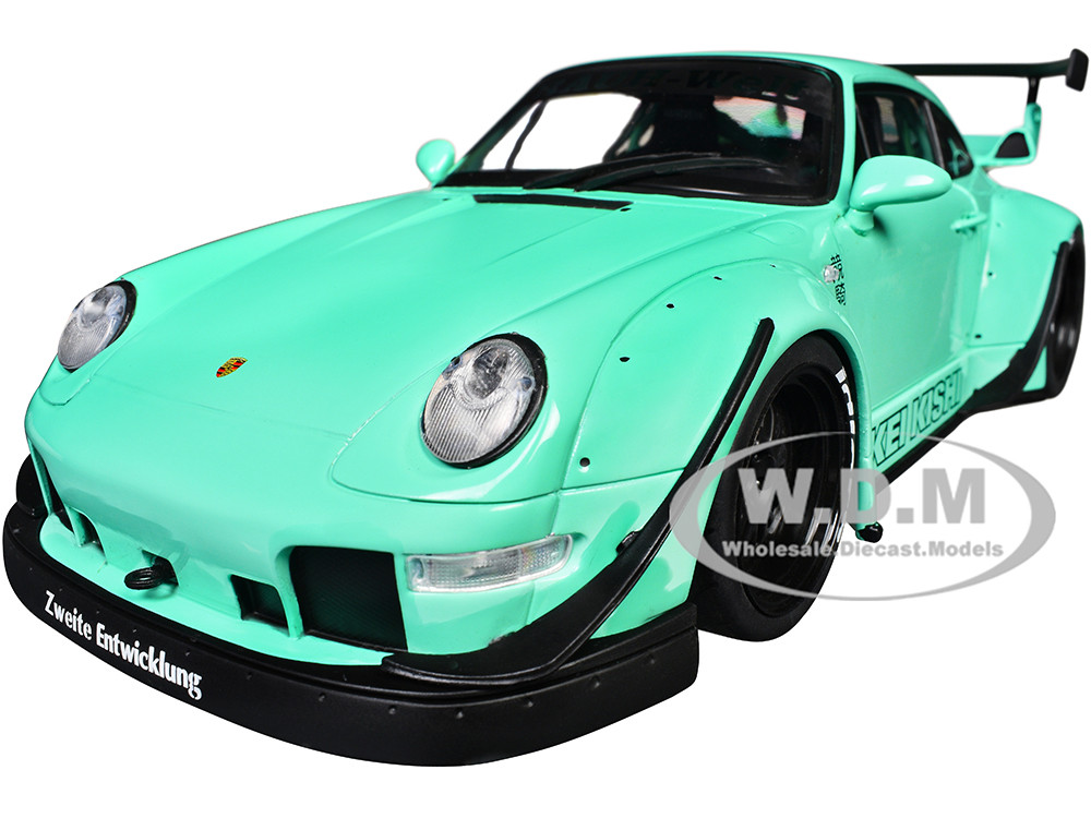 RWB Body Kit "Kei Kishi" Light Blue "Pink Slips" Series 1/18 Diecast Model Car by Jada diecast model