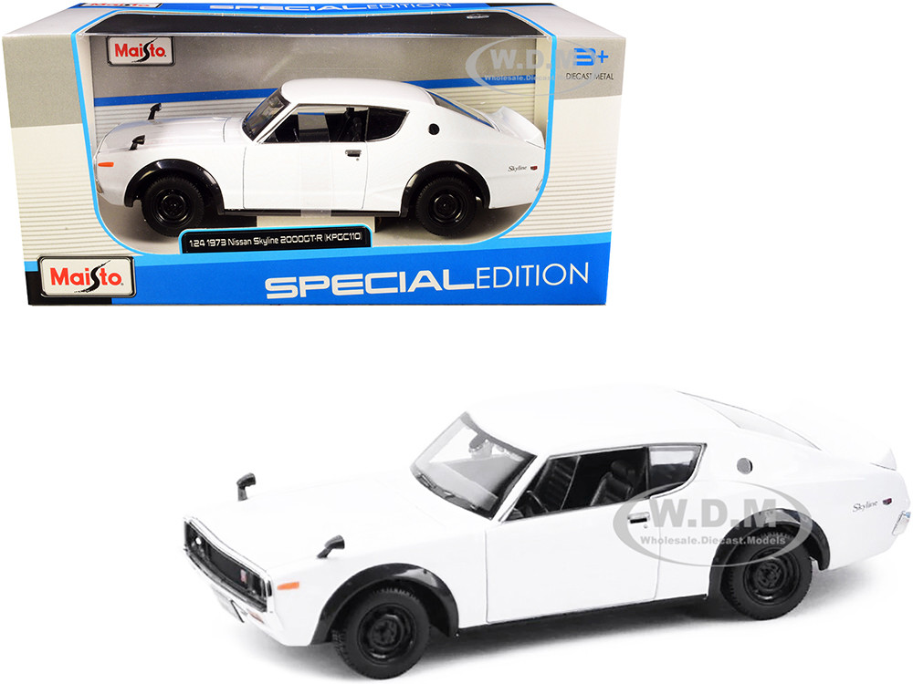 1973 Nissan Skyline 2000GT-R (KPGC110) White "Special Edition" Series 1/24 Diecast Model Car by Maisto diecast model