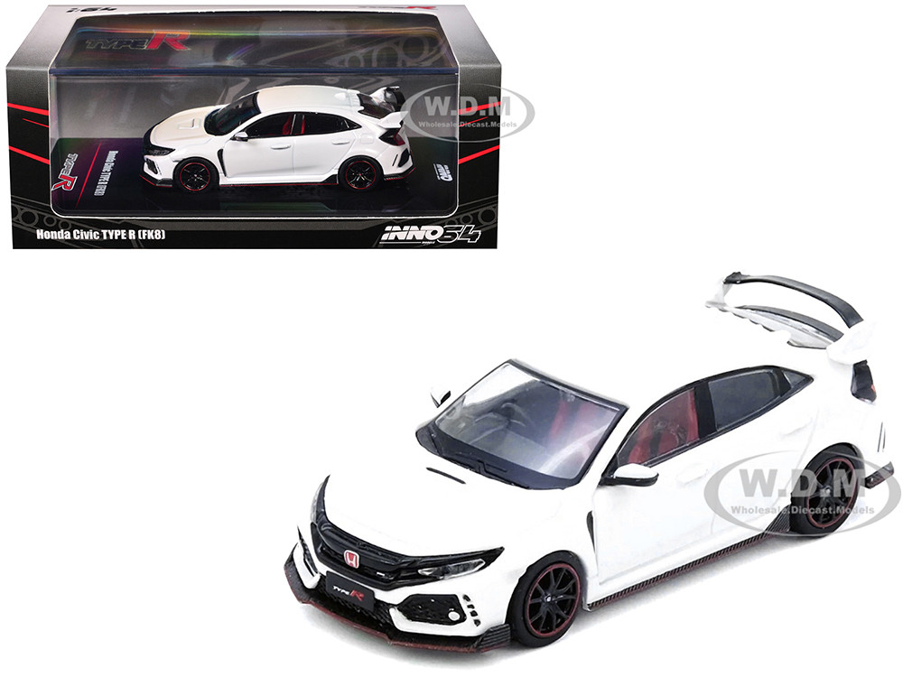 Honda Civic Type R (FK8) RHD (Right Hand Drive) White 1/64 Diecast Model Car by Inno Models diecast model