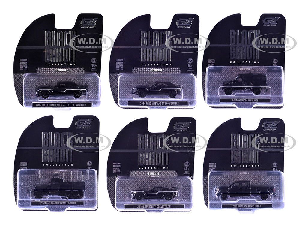 "Black Bandit" Series 31 6 piece Set 1/64 Diecast Model Cars by Greenlight diecast model