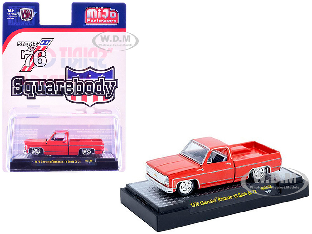 1976 Chevrolet Silverado Bonanza-10 Pickup Truck "Spirit of '76" Red Limited Edition to 12750 pieces Worldwide 1/64 Diecast Model Car by M2 Machines diecast model