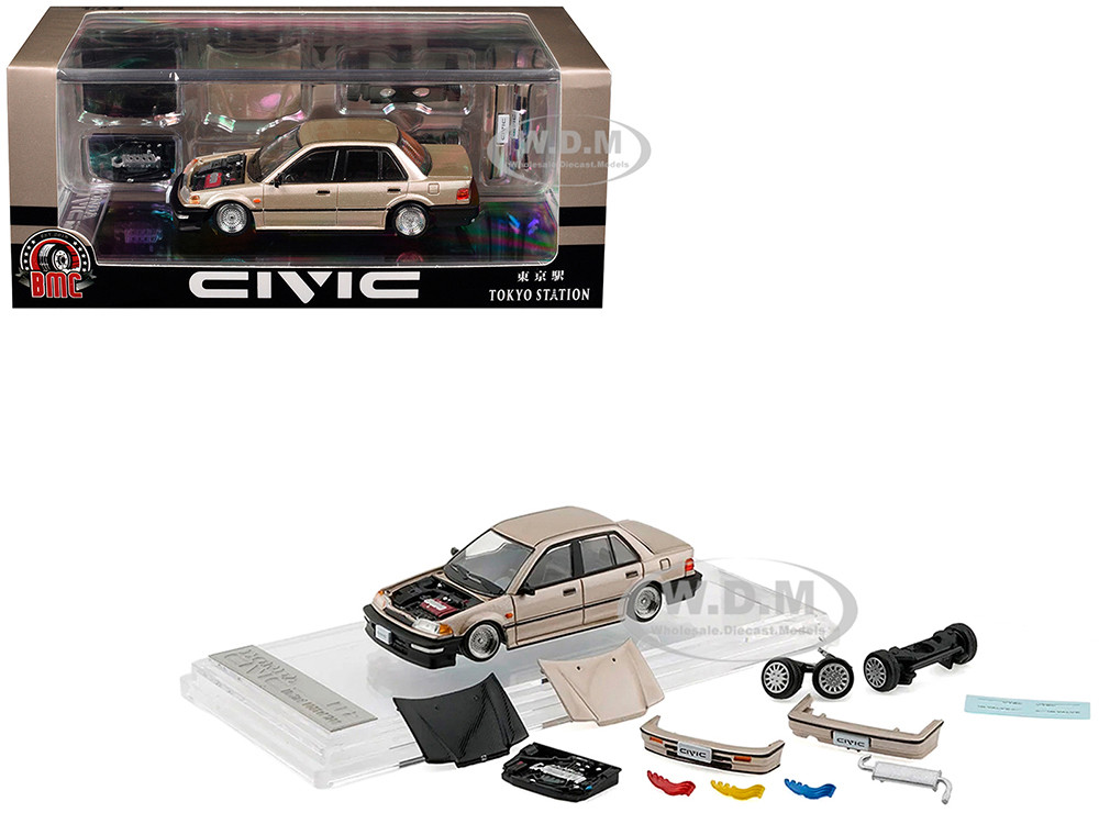 Honda Civic EF2 Champagne Metallic with Alternate Parts 1/64 Diecast Model Car by BM Creations diecast model