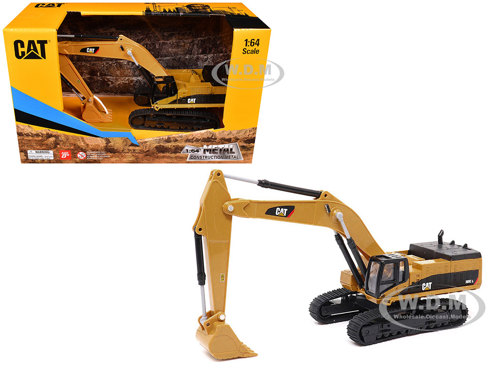 CAT Caterpillar 385C L Hydraulic Excavator Yellow 1/64 Diecast Model by Diecast Masters diecast model