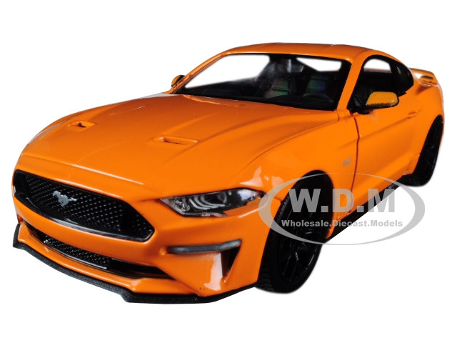 2018 Ford Mustang GT 5.0 Orange with Black Wheels 1/24 Diecast Model Car by Motormax diecast model