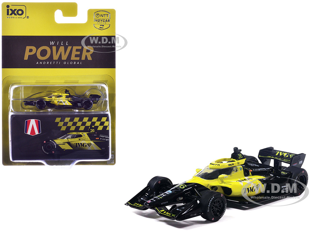 Dallara IndyCar #26 Will Power "TWG" Andretti Global (Road Course Configuration) "NTT IndyCar Series" (2026) 1/64 Diecast Model Car by IXO Models diecast model