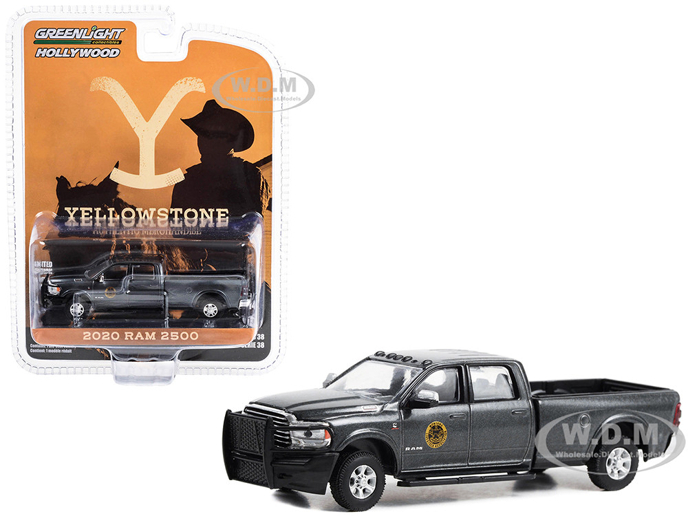2020 Ram 2500 Pickup Truck Dark Gray Metallic "Montana Livestock Association" "Yellowstone" (2018-Current) TV Series "Hollywood Series" Release 39 1/64 Diecast Model Car by Greenlight diecast model