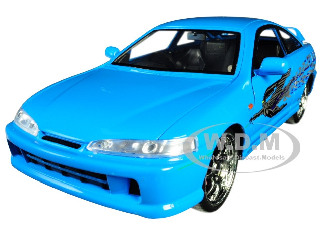 Mia's Acura Integra RHD (Right Hand Drive) Blue "The Fast and the Furious" Movie 1/24 Diecast Model Car by Jada diecast model