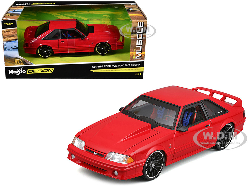 1993 Ford Mustang SVT Cobra Red "Classic Muscle" "Maisto Design" Series 1/24 Diecast Model Car by Maisto diecast model