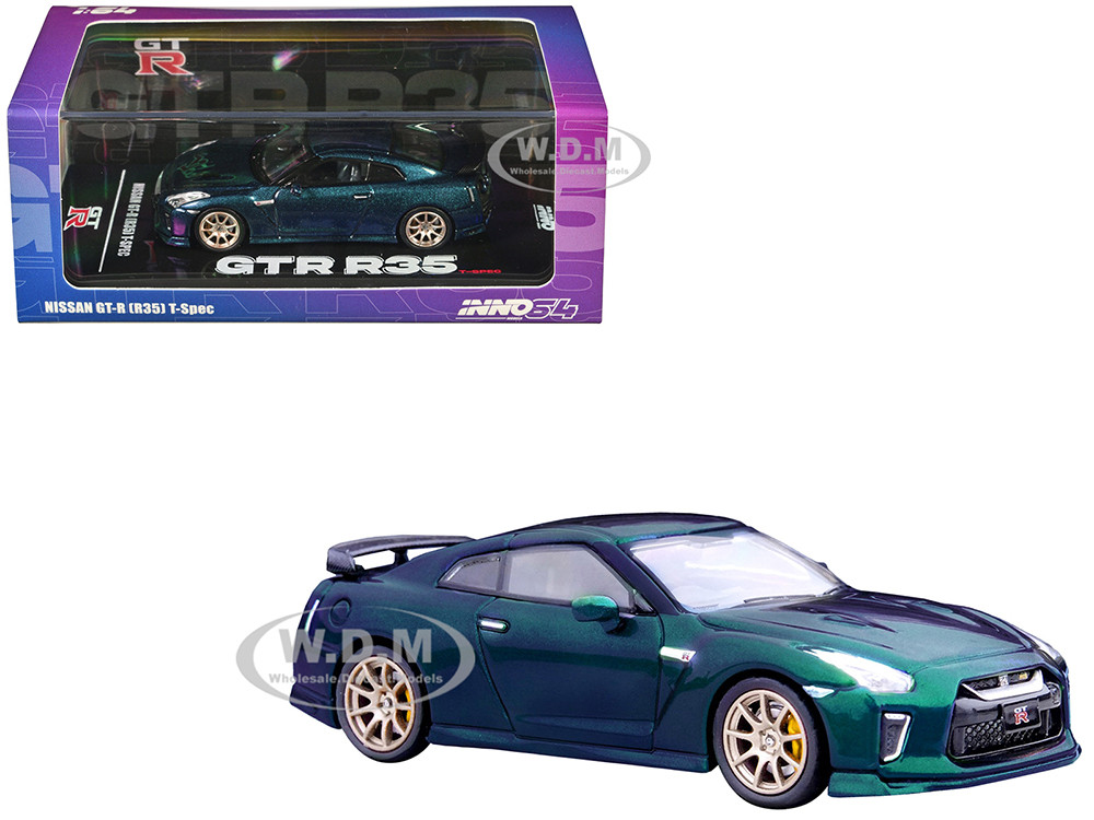 Nissan GT-R (R35) T-Spec RHD (Right Hand Drive) Midnight Purple Metallic 1/64 Diecast Model Car by Inno Models diecast model