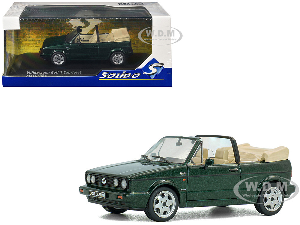 1992 Volkswagen Golf Cabrio Classic Line Classic Green Metallic 1/43 Diecast Model Car by Solido diecast model