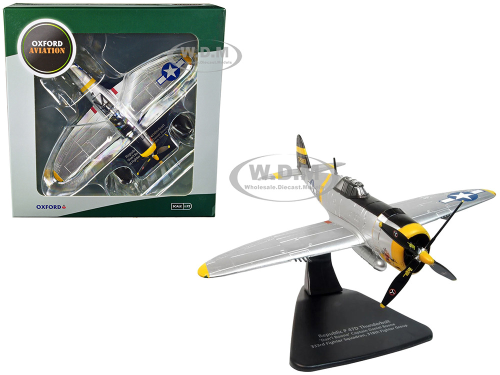 Republic P-47D Thunderbolt Fighter Plane USAAF "Captain Daniel Boone 333rd Fighter Squadron, 318th Fighter Group" "Oxford Aviation" Series 1/72 Diecast Model Airplane by Oxford Diecast diecast model