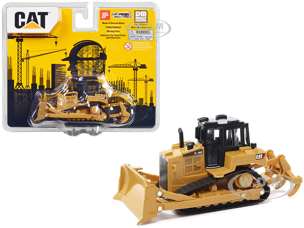 CAT Caterpillar D6R Track-Type Tractor Yellow and Black 1/64 Diecast Model by Diecast Masters diecast model