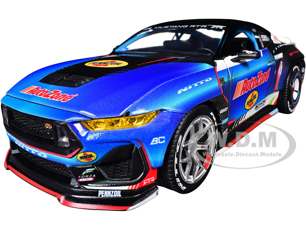 Ford Mustang RTR #130 James Deane "AutoZone" "Formula Drift PRO Championship" (2025) with Lights "RTR Vehicles" Series 1/24 Diecast Model Car by Jada diecast model