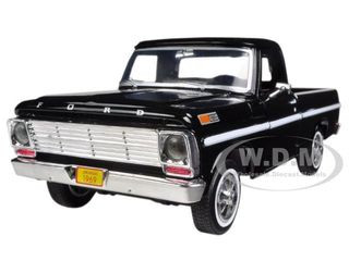 1969 Ford F-100 Pickup Truck Black 1/24 Diecast Model Car by Motormax diecast model