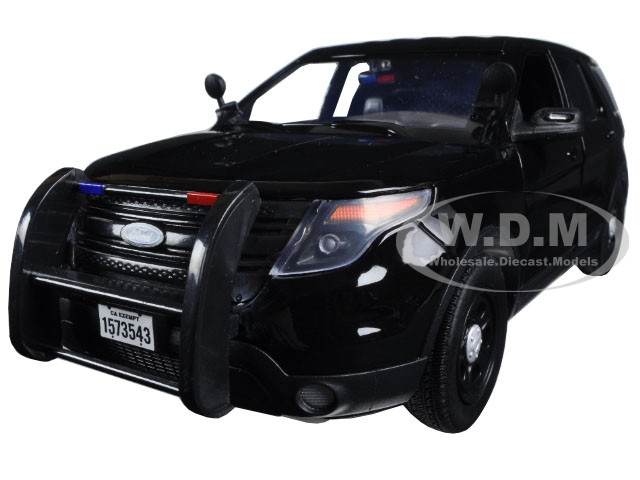 2015 Ford Police Interceptor Utility Special Service Plain Black 1/18 Diecast Model Car by Motormax diecast model
