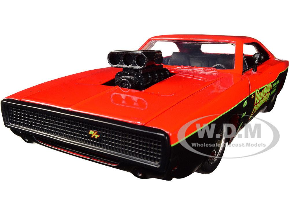 1970 Dodge Charger R/T "Voodoo Charger" Red and Black "Bigtime Muscle" Series 1/24 Diecast Model Car by Jada diecast model