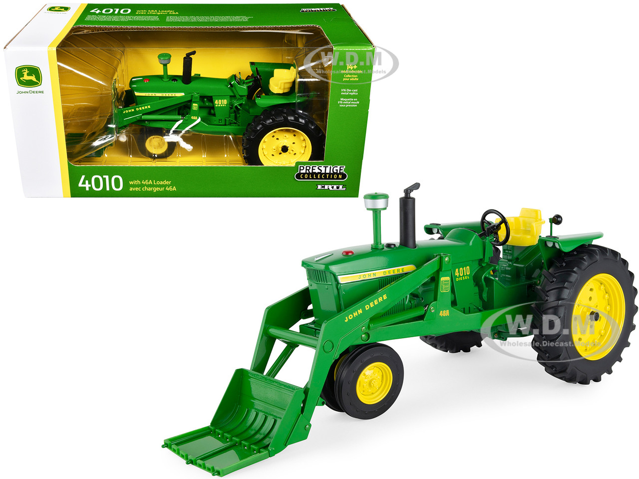 John Deere 4010 Tractor with 46A Loader Green "Prestige Collection" 1/16 Diecast Model by ERTL TOMY diecast model