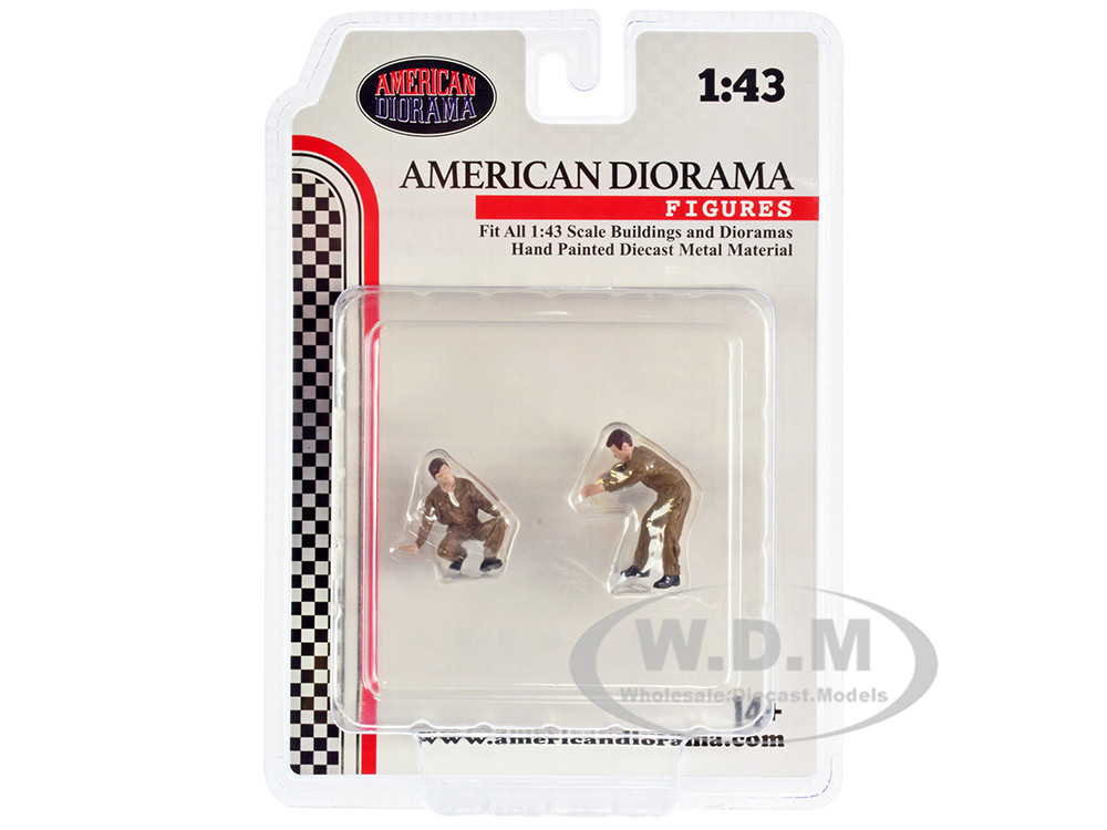 "Race Day" Two Diecast Figures Set 5 for 1/43 Scale Models by American Diorama diecast model