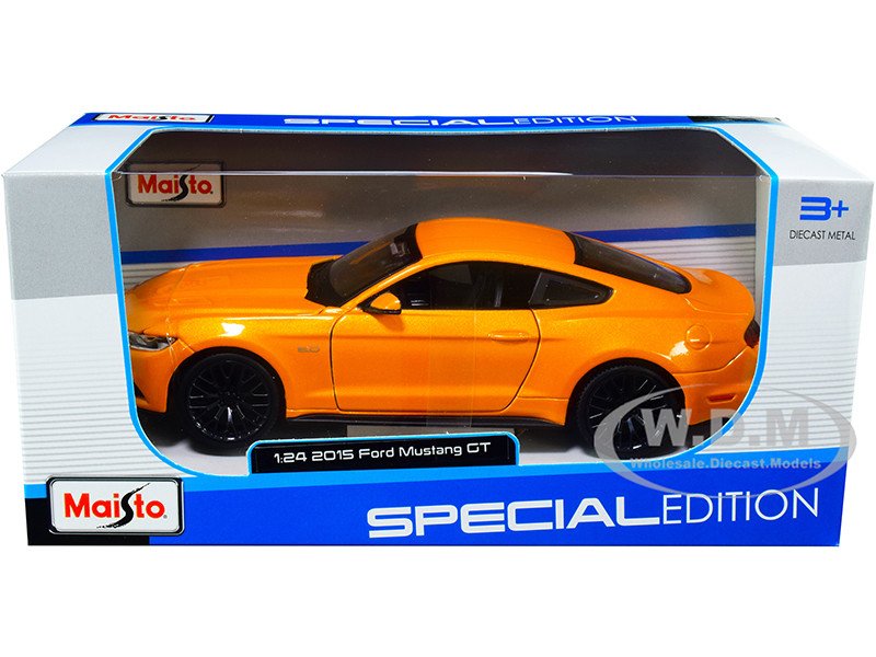 2015 Ford Mustang GT 5.0 Orange Metallic 1/24 Diecast Model Car by Maisto diecast model