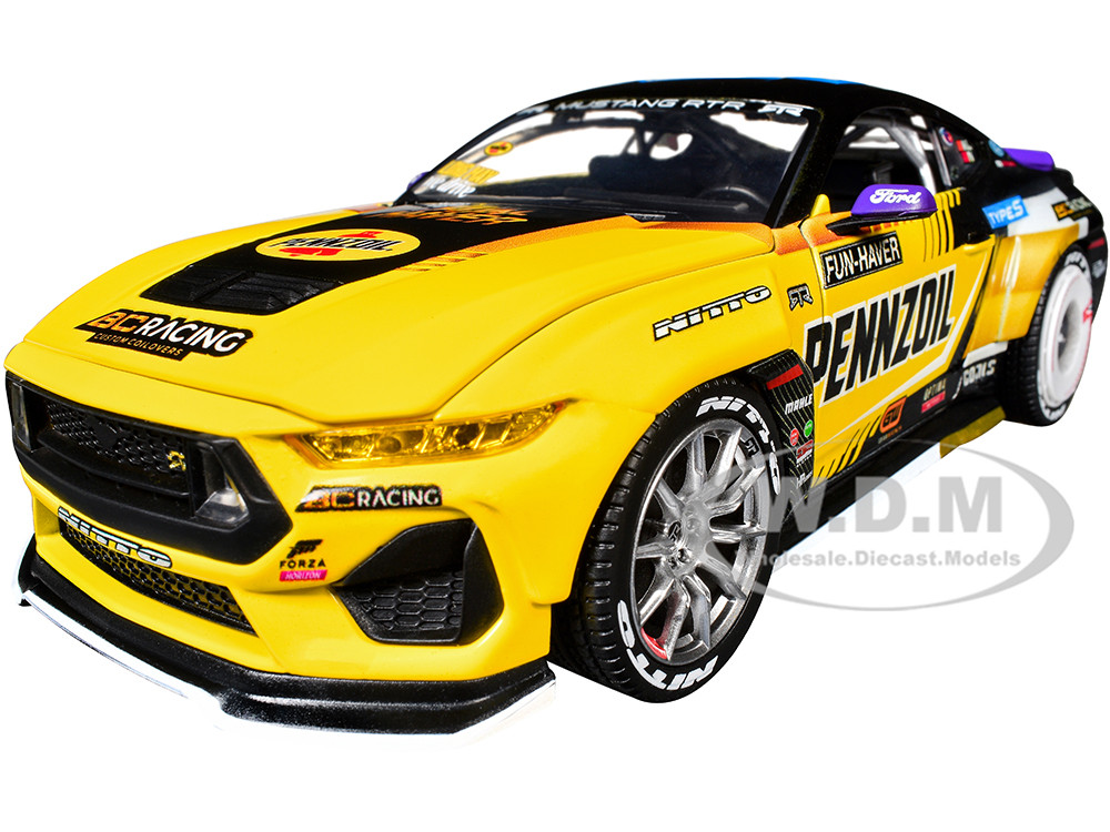 Ford Mustang RTR #88 Chelsea Denofa "Pennzoil" "Formula Drift PRO Championship" (2025) with Lights "RTR Vehicles" Series 1/24 Diecast Model Car by Jada diecast model