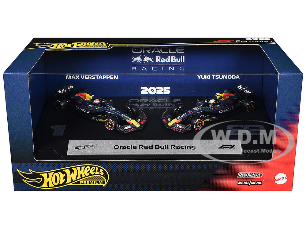 "Oracle Red Bull Racing" Formula One F1 World Championship (2025) 2 Piece Set Diecast Model Cars by Hot Wheels diecast model