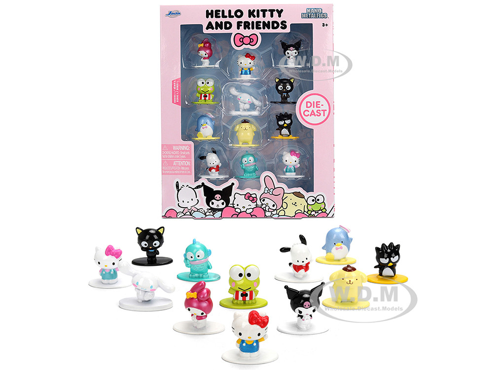 Set of 12 Diecast Figures "Hello Kitty and Friends" Franchise "Nano Metalfigs" Series Diecast models by Jada diecast model