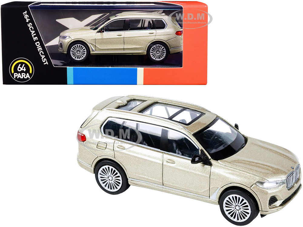 BMW X7 with Sunroof Sunstone Gold Metallic 1/64 Diecast Model Car by Paragon Models diecast model