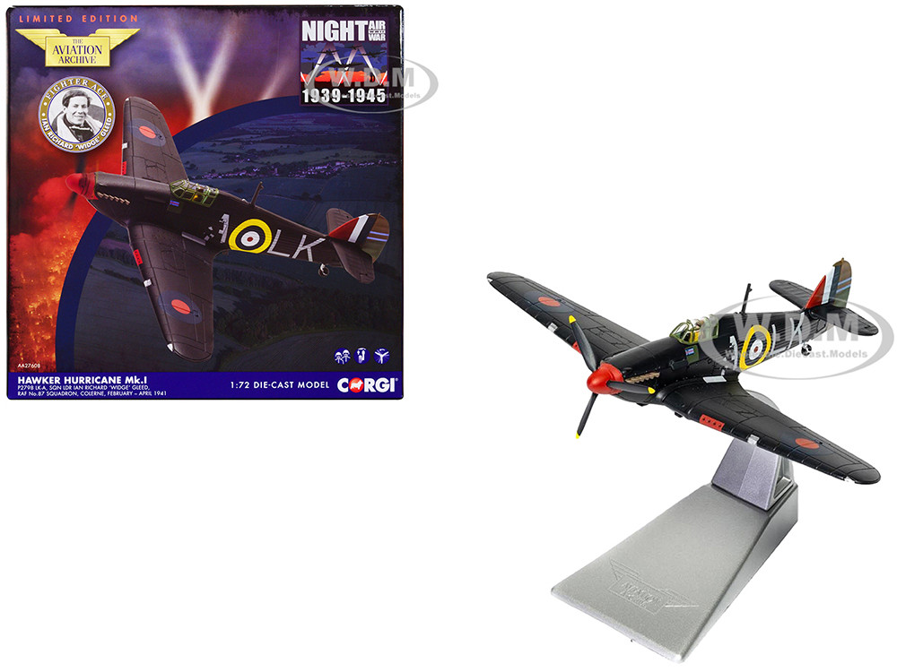 Hawker Hurricane Mk.I Fighter Aircraft "Sqn Ldr. Ian Richard 'Widge' Gleed, No.87 Sqn, Colerne" (1941) British Royal Air Force "The Aviation Archive" Series 1/72 Diecast Model by Corgi diecast model