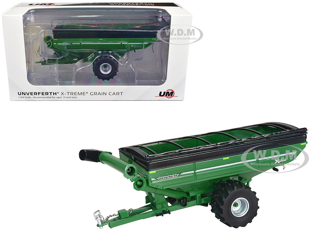 Unverferth X-Treme 1319 Grain Cart with Tires Green 1/64 Diecast Model by SpecCast diecast model