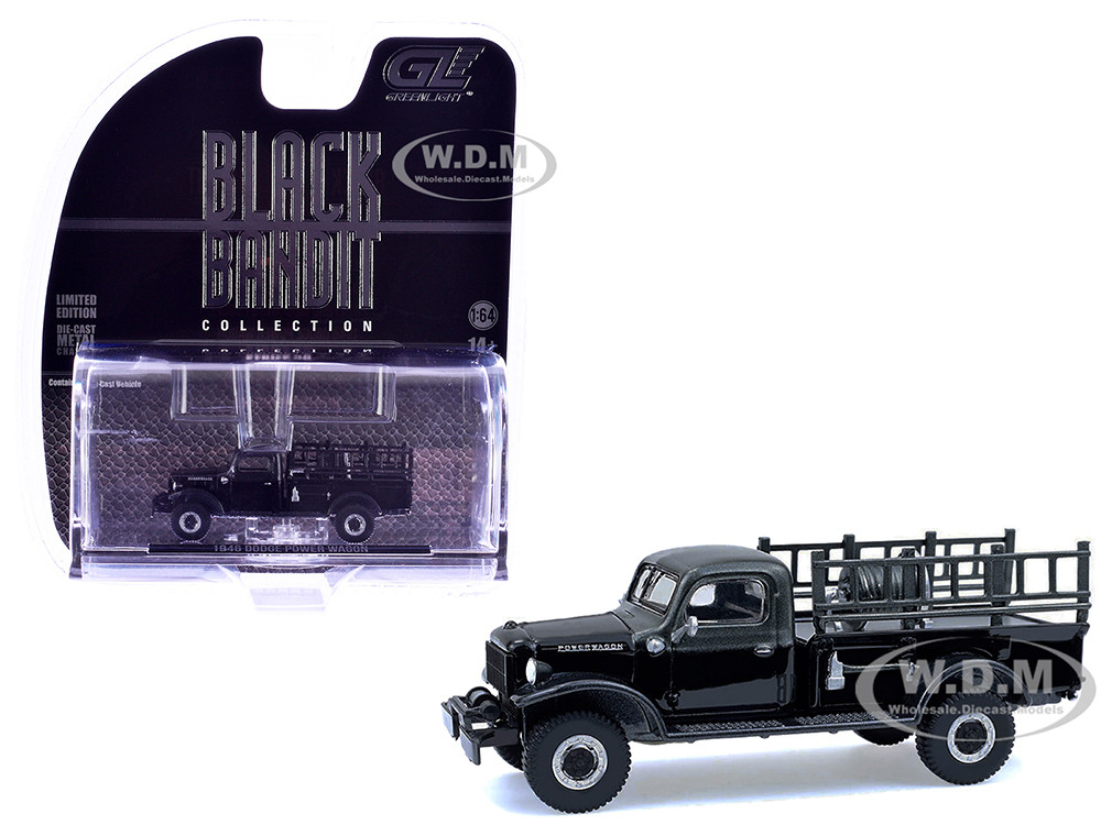 1946 Dodge Power Wagon Fire Truck Black "Black Bandit" Series 30 1/64 Diecast Model Car by Greenlight diecast model