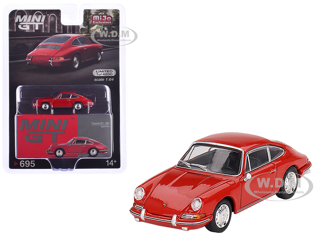 1963 Porsche 901 Signal Red Limited Edition to 4200 pieces Worldwide 1/64 Diecast Model Car by Mini GT diecast model