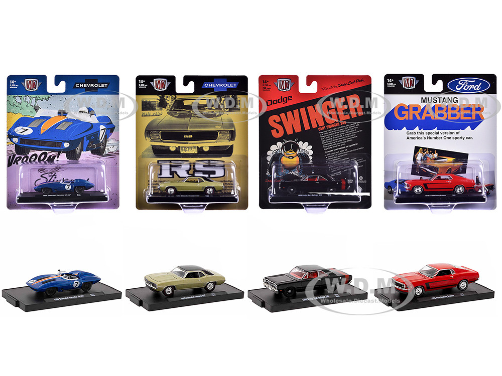 "Auto-Drivers" Set of 4 pieces in Blister Packs Release 111 Limited Edition to 9600 pieces Worldwide 1/64 Diecast Model Cars by M2 Machines diecast model