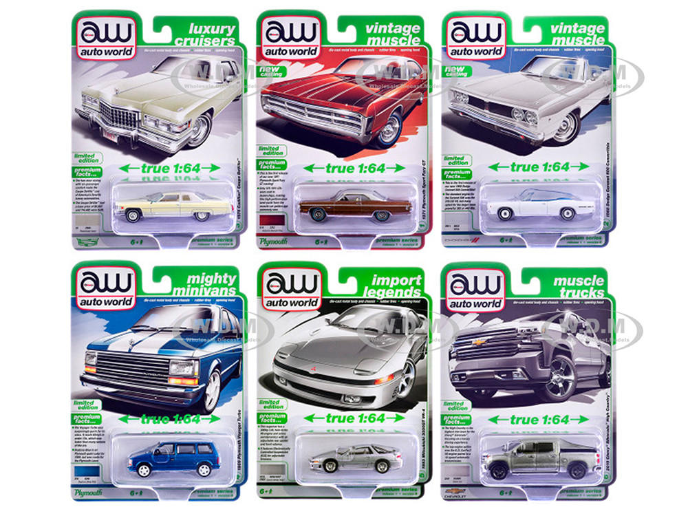 Auto World Premium 2026 Release 1 Set B of 6 pieces 1/64 Diecast Model Cars by Auto World diecast model