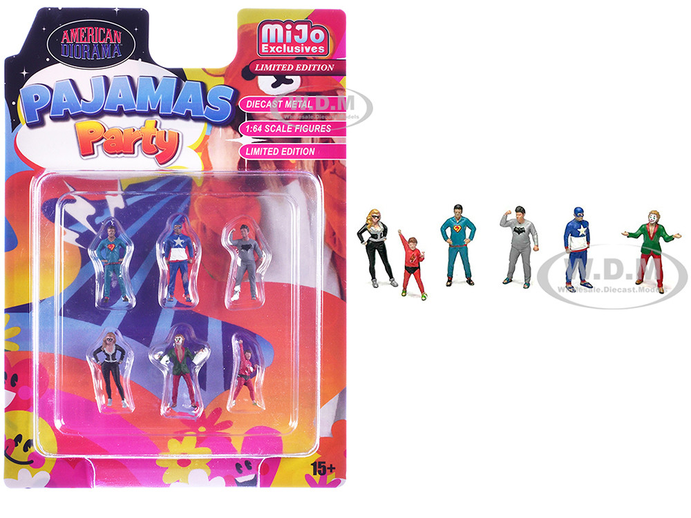 "Pajamas Party" 6 piece Diecast Figure Set (6 Figures) Limited Edition for 1/64 Scale Models by American Diorama diecast model