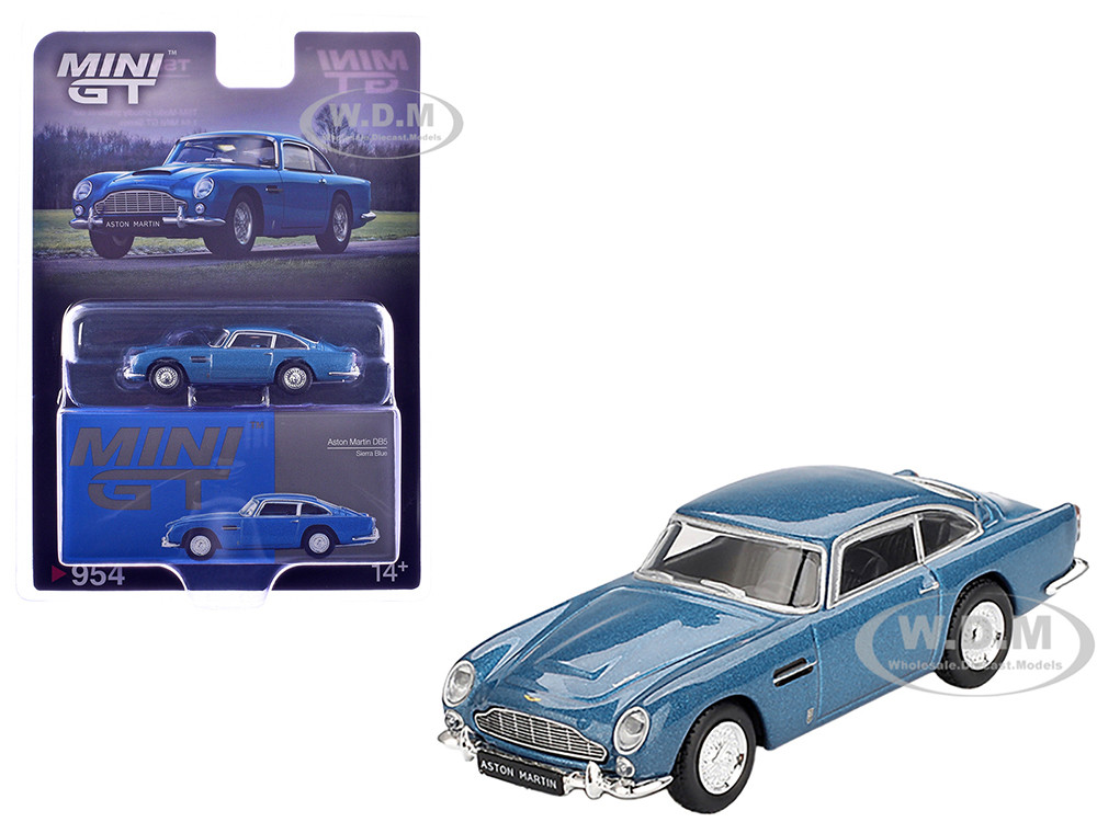 Aston Martin DB5 Sierra Blue Metallic Limited Edition 1/64 Diecast Model Car by Mini GT diecast model