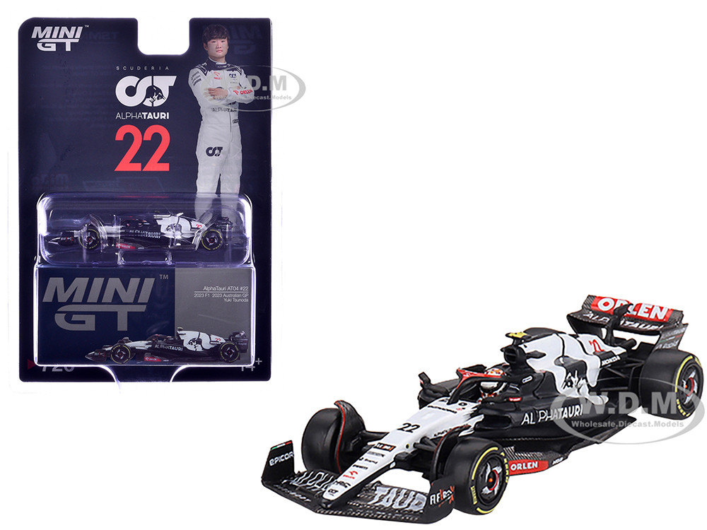 AlphaTauri AT04 #22 Yuki Tsunoda Formula One F1 "Australian GP" (2023) Limited Edition 1/64 Diecast Model Car by Mini GT diecast model